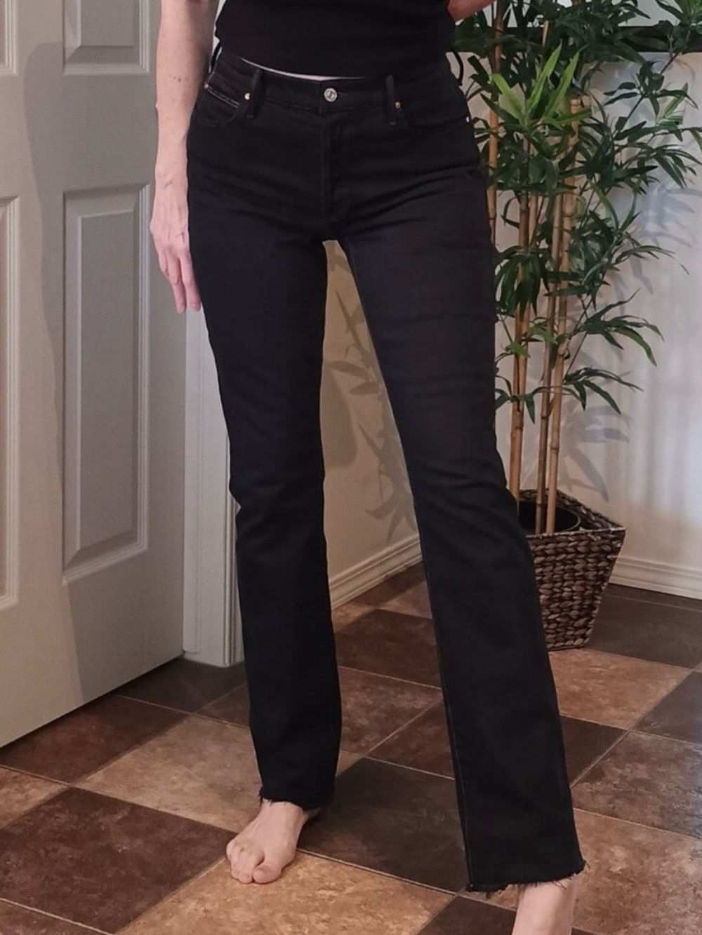 MOTHER SUPERIOR Mid Rise Straight Leg Semi-Rigid Jeans SIZE 28